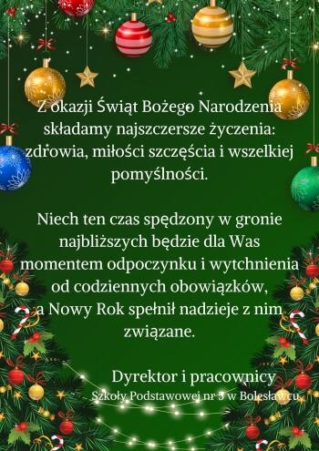 Z okazji Świąt Bożego Narodzenia składamy najszczersze życzenia zdrowia, miłości, szczęścia i wszelkiej pomyślności. Niech ten czas spędzony w gronie najbliższych będzie dla Was momentem odpoczynk (2)