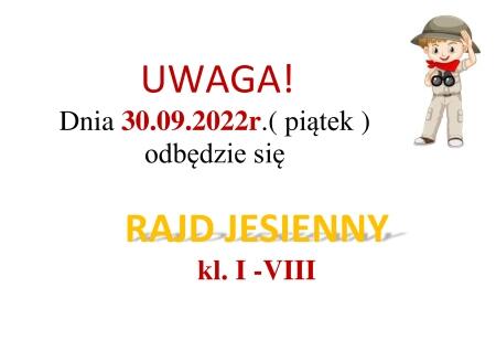 RAJD SZKOLNY JUŻ W TEN PIĄTEK 