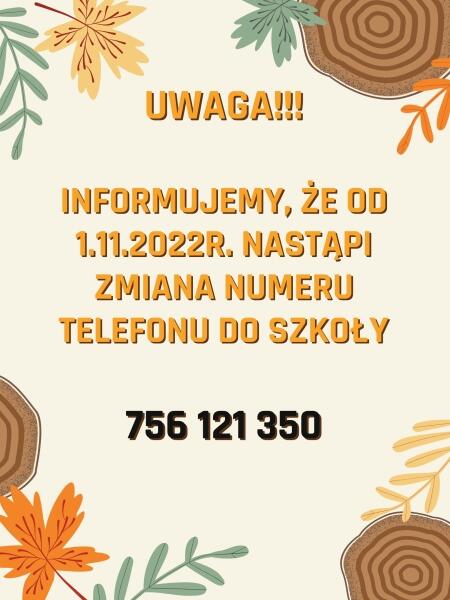 ZMIANA NUMERU TELEFONU DO SZKOŁY