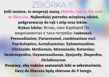 ZBIÓRKA DLA ZBARAŻA