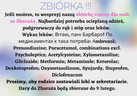 ZBIÓRKA DLA ZBARAŻA