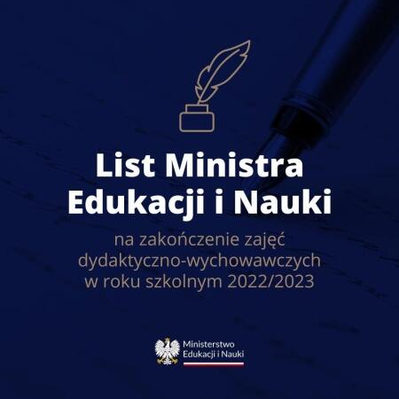 LIST NA ZAKOŃCZENIE ROKU SZKOLNEGO