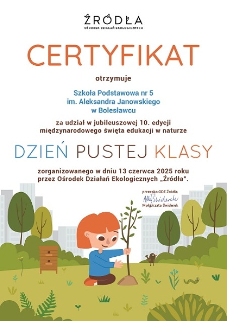 PROJEKT ''PUSTA KLASA'' – ZAKOŃCZONY SUKCESEM! 