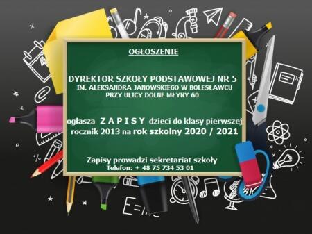 ZAPISY DZIECI DO KLASY PIERWSZEJ