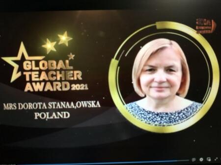 NAGRODA GLOBAL TEACHER AWARD 2021 DLA PANI DOROTY STANAŁOWSKIEJ